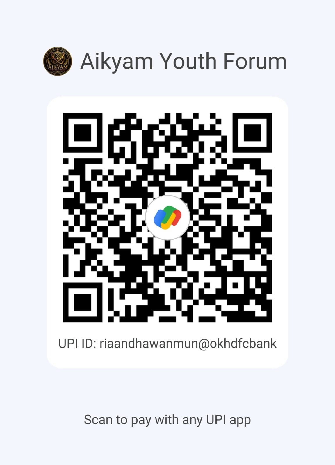 AIKYAM UPI payment QR